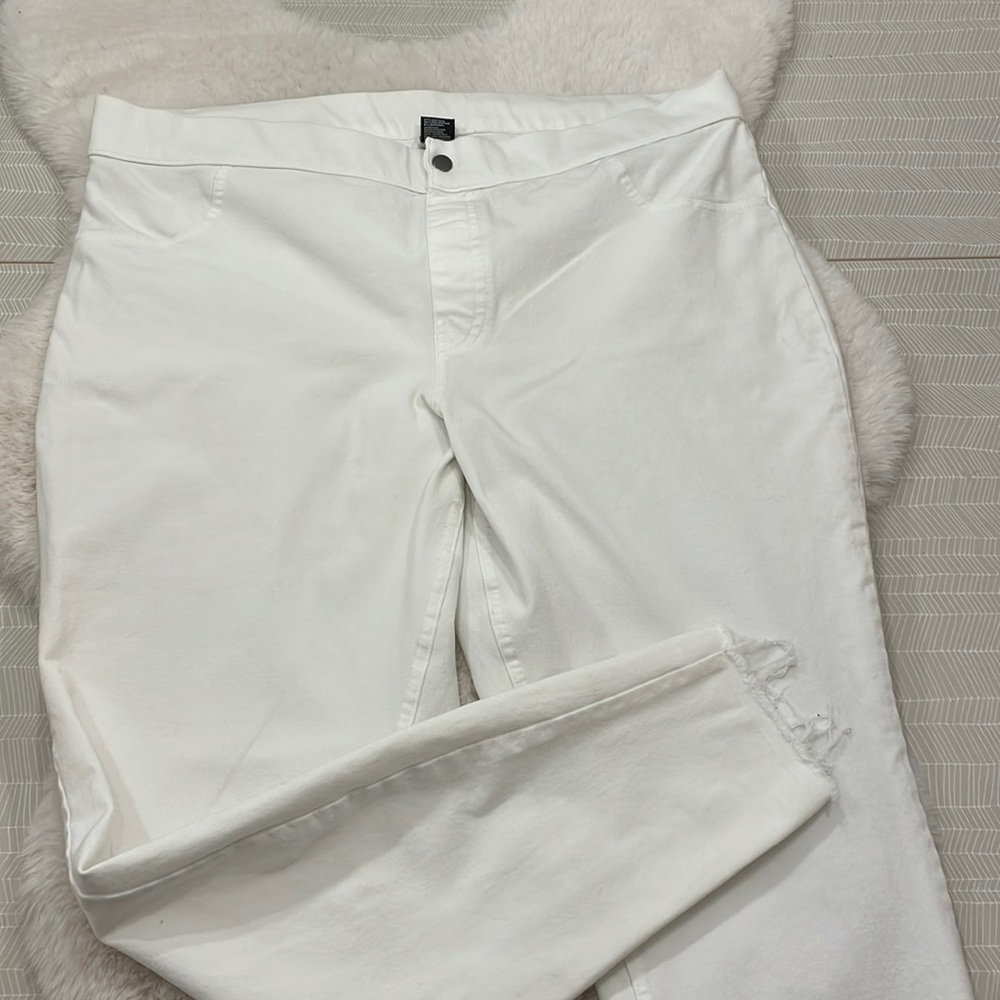 Hue Womens white jean jeggings
